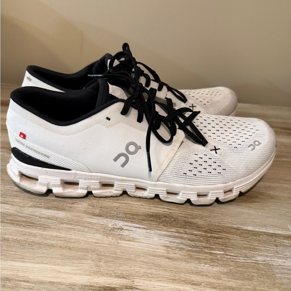 On Running Men's White and Black Athletic Shoes